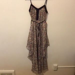 Button front floral dress